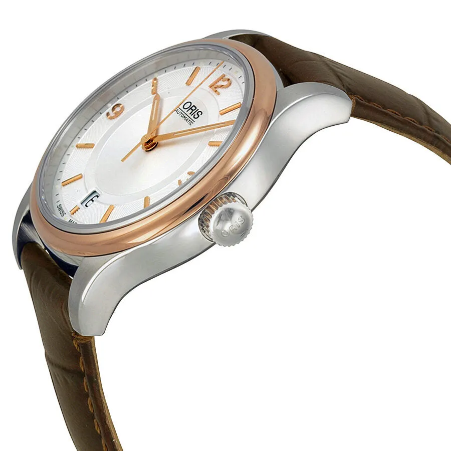 Oris Classic Date Silver Dial Brown Leather Men's Watch 01 733 7578 4331-07 5 18 10