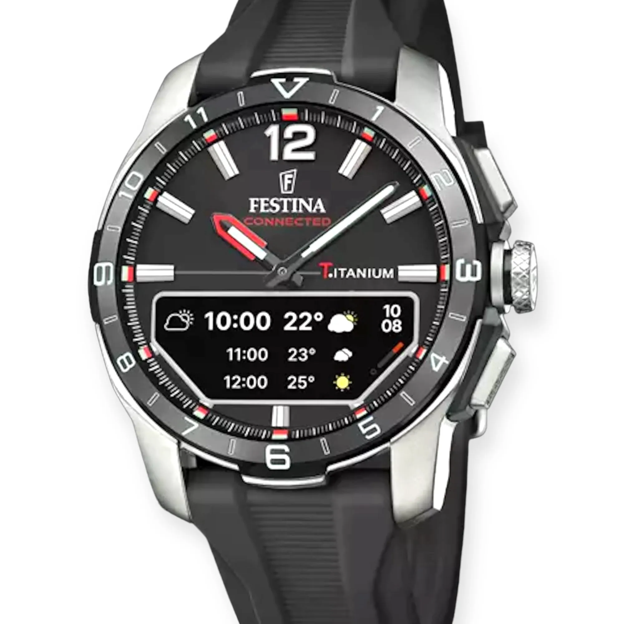 Orologio CONNECTED  F23000/4 in titanio cinturino silicone nero