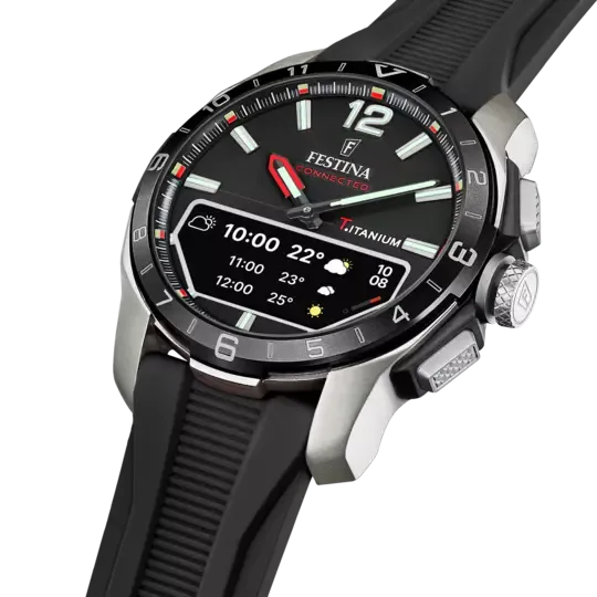 Orologio CONNECTED  F23000/4 in titanio cinturino silicone nero