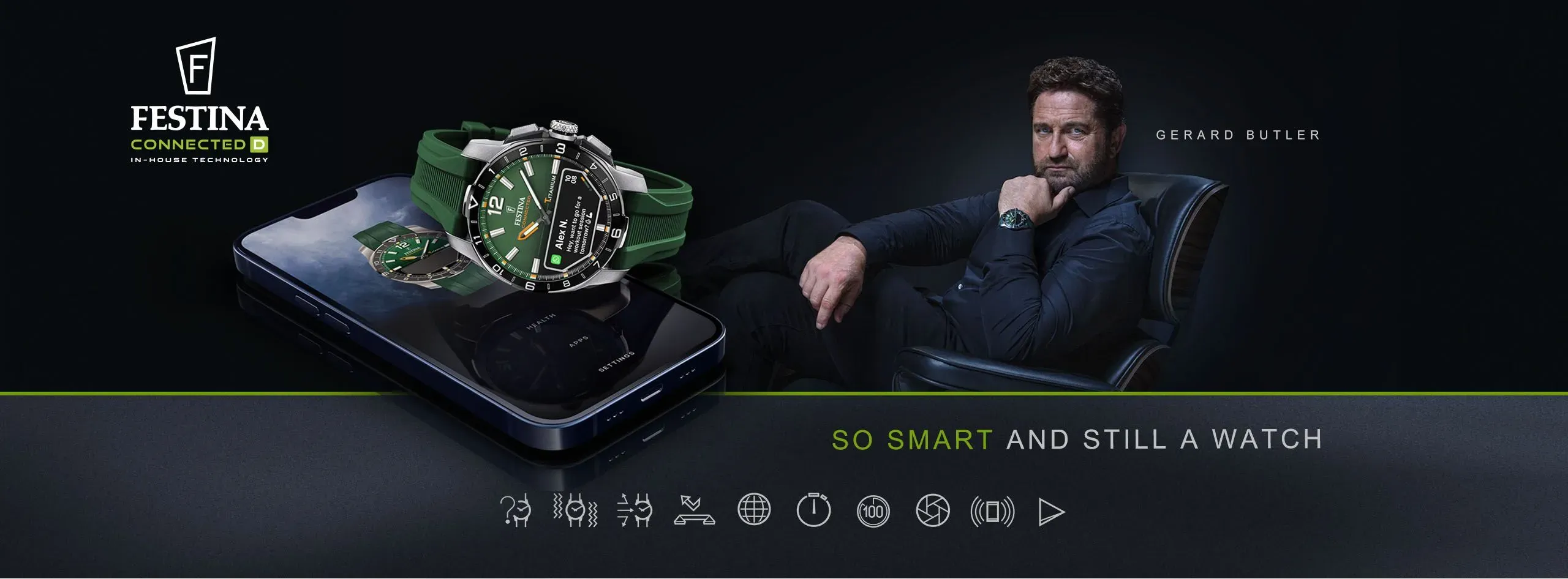Orologio CONNECTED  F23000/4 in titanio cinturino silicone nero