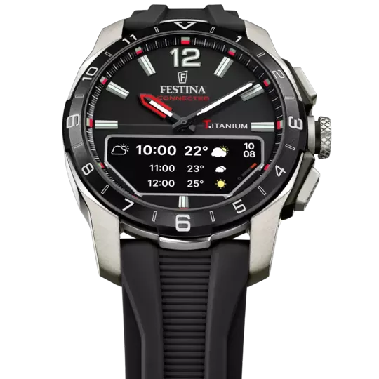 Orologio CONNECTED  F23000/4 in titanio cinturino silicone nero