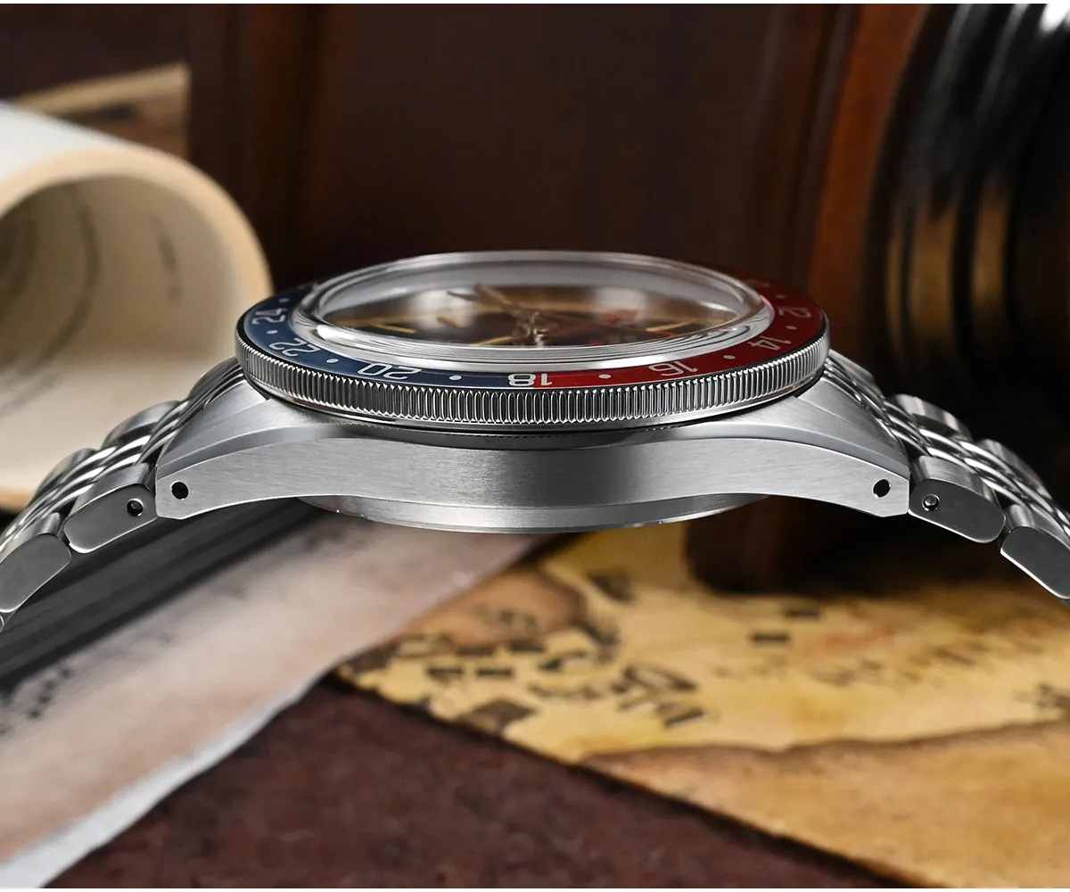 ★Pre-owned★San Martin Vintage Style NH34 GMT Men Watch SN0116G-V6
