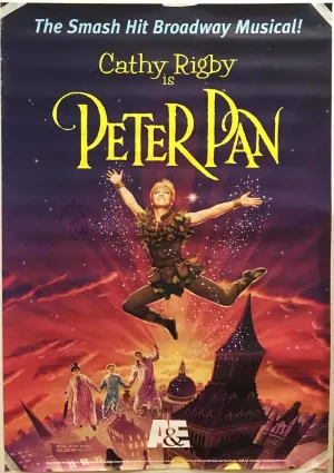 "Cathy Rigby is Peter Pan" 2000 Broadway Musical Poster Signed by Cathy Rigby - $600.00  VALUE*