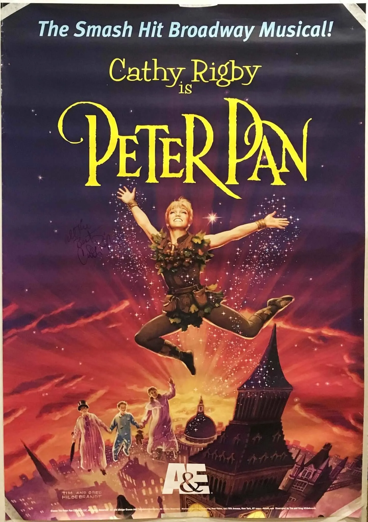 "Cathy Rigby is Peter Pan" 2000 Broadway Musical Poster Signed by Cathy Rigby - $600.00  VALUE*