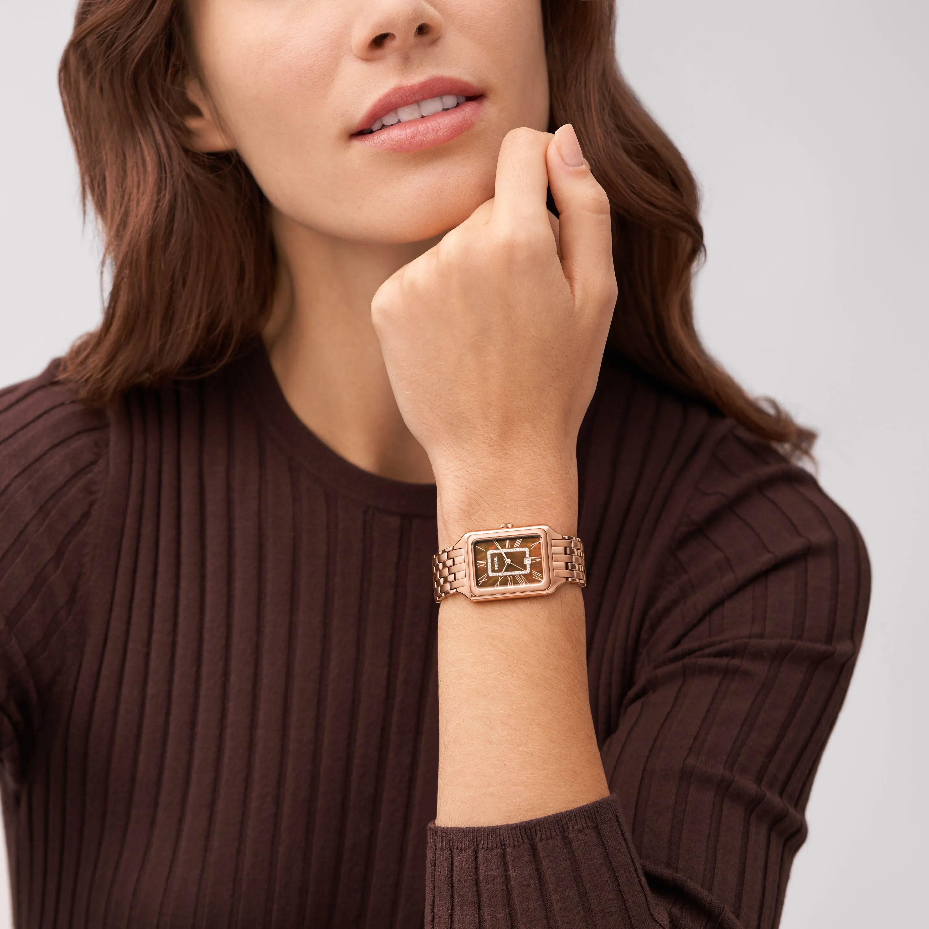 Raquel Three-Hand Date Rose Gold-Tone Stainless Steel Watch