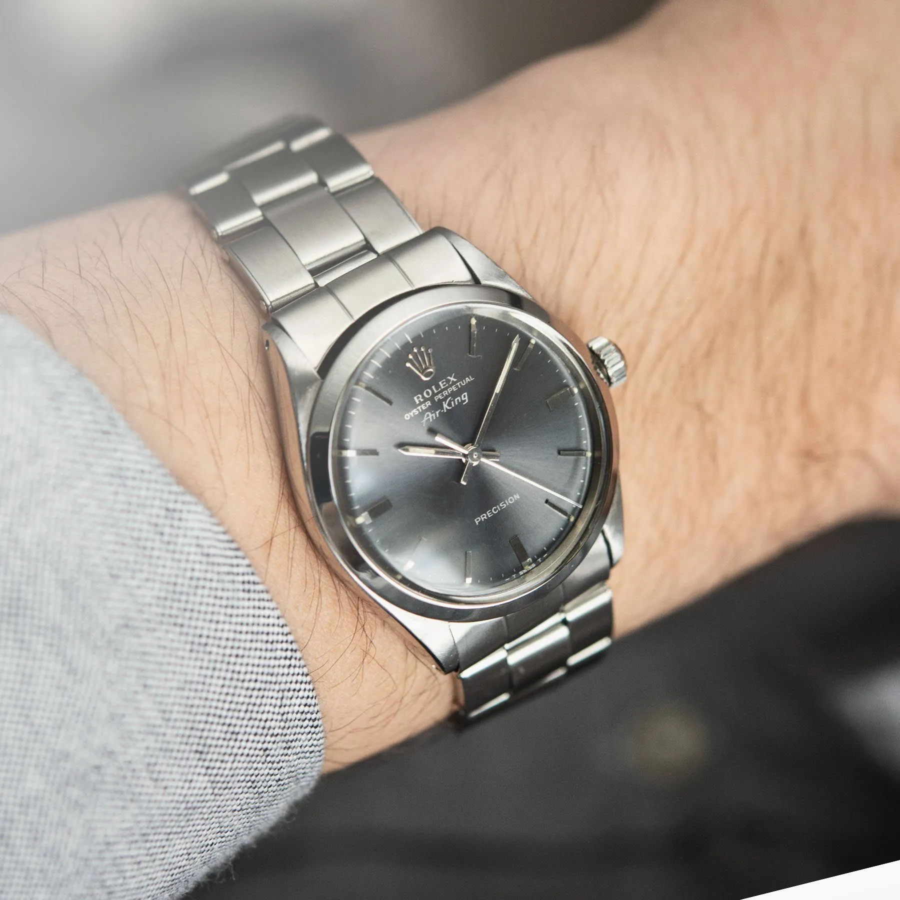 Rolex Air King Ref 5500 Grey Soleil Dial