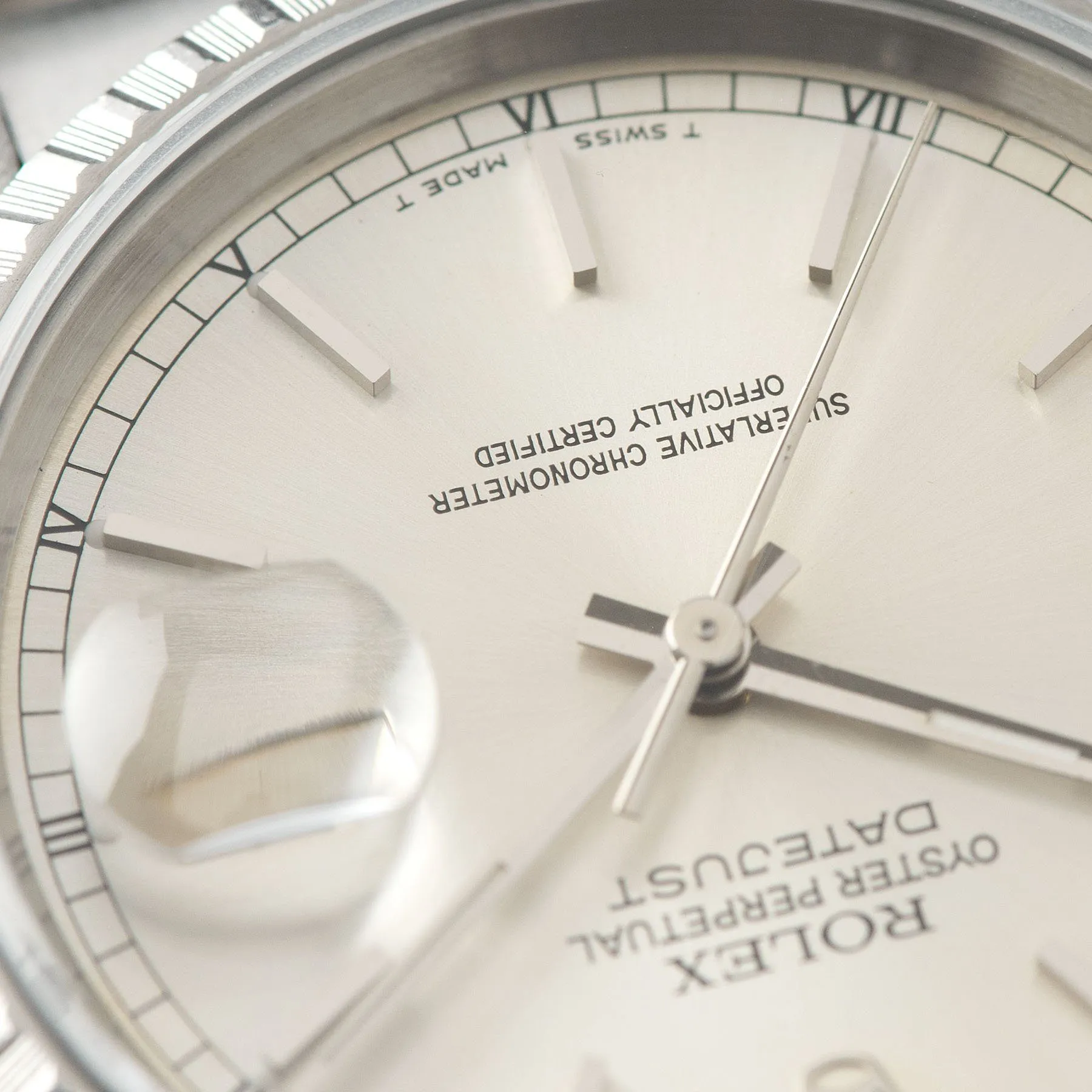 Rolex Datejust Silver Soleil Dial 16220