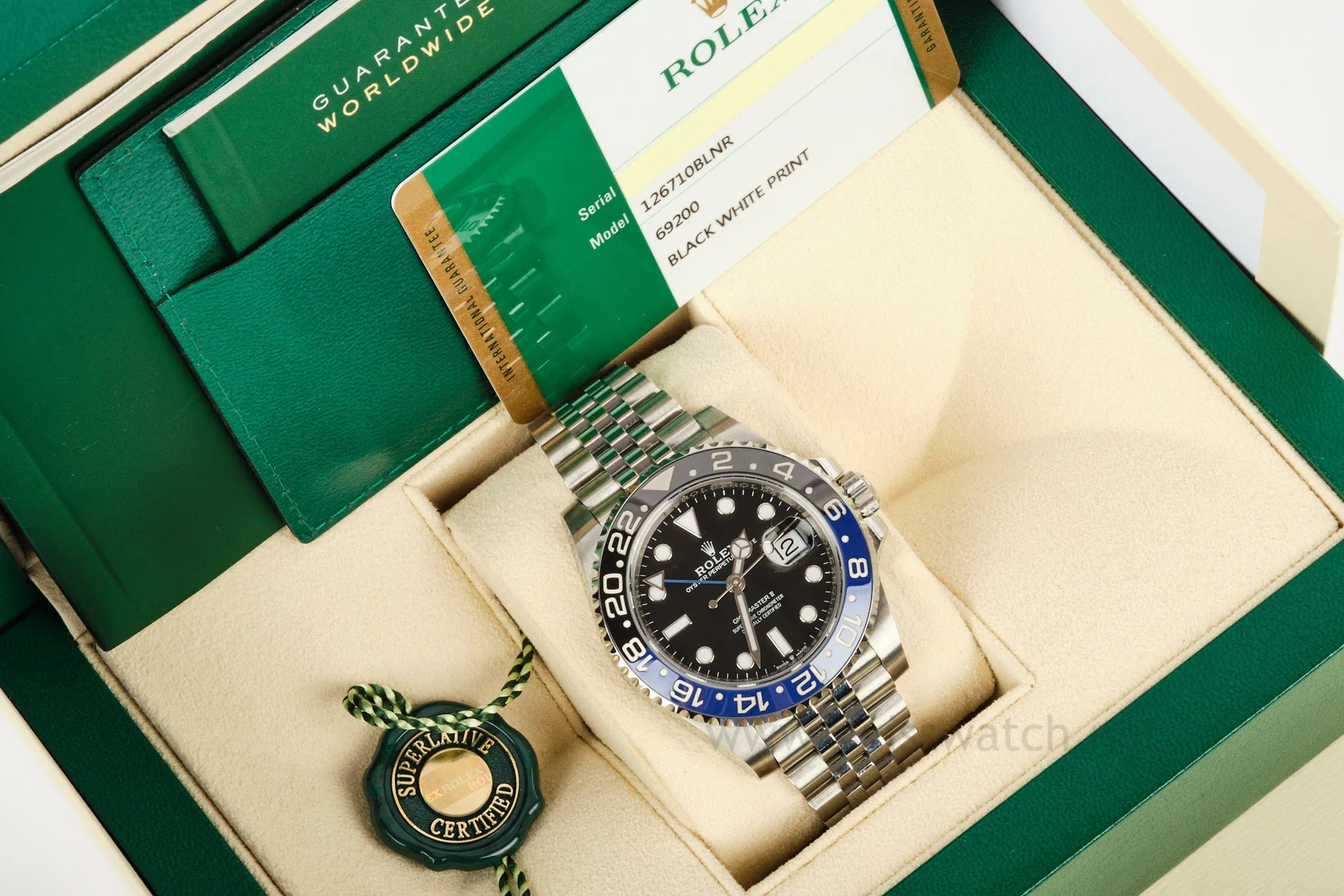 ROLEX GMT MASTER II BATGIRL Jubilee 126710BLNR COMPLETE 12/2019