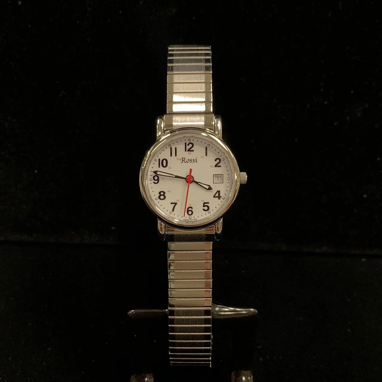 Rossi Ladies Stainless Steel Watch with Luminous Dial and Hands and Expansion Band L