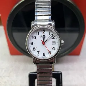 Rossi Ladies Stainless Steel Watch with Luminous Dial and Hands and Expansion Band L