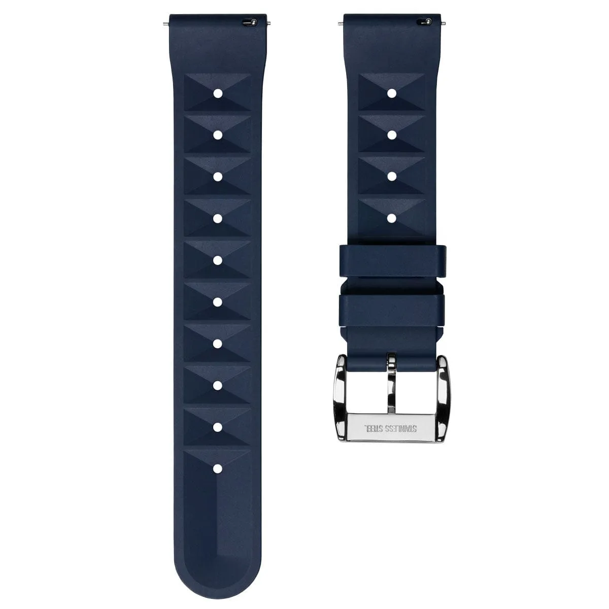 Seacroft Waffle FKM Rubber Dive Watch Strap - Blue