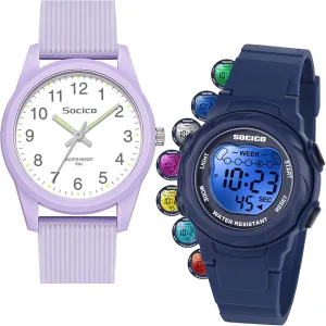 SOCICO Kids Watches for Boys & Girls  Digital 7 Color Lights, Stopwatch, Alarm & Analog Easy Time Learning  50M Waterproof, Soft Durable Bands, Great Gift for Ages 4-12