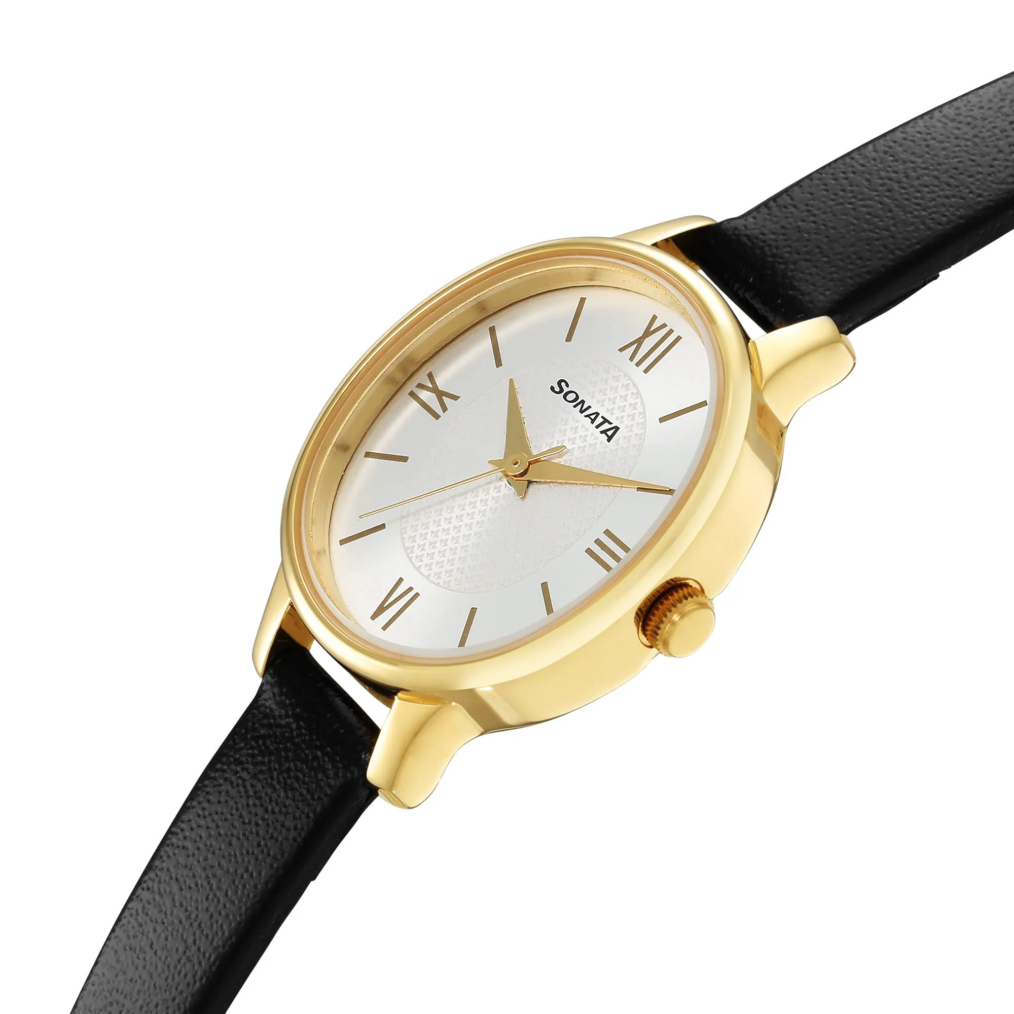 Sonata Silver White Dial Analog Watch for Women-NR8179YL01