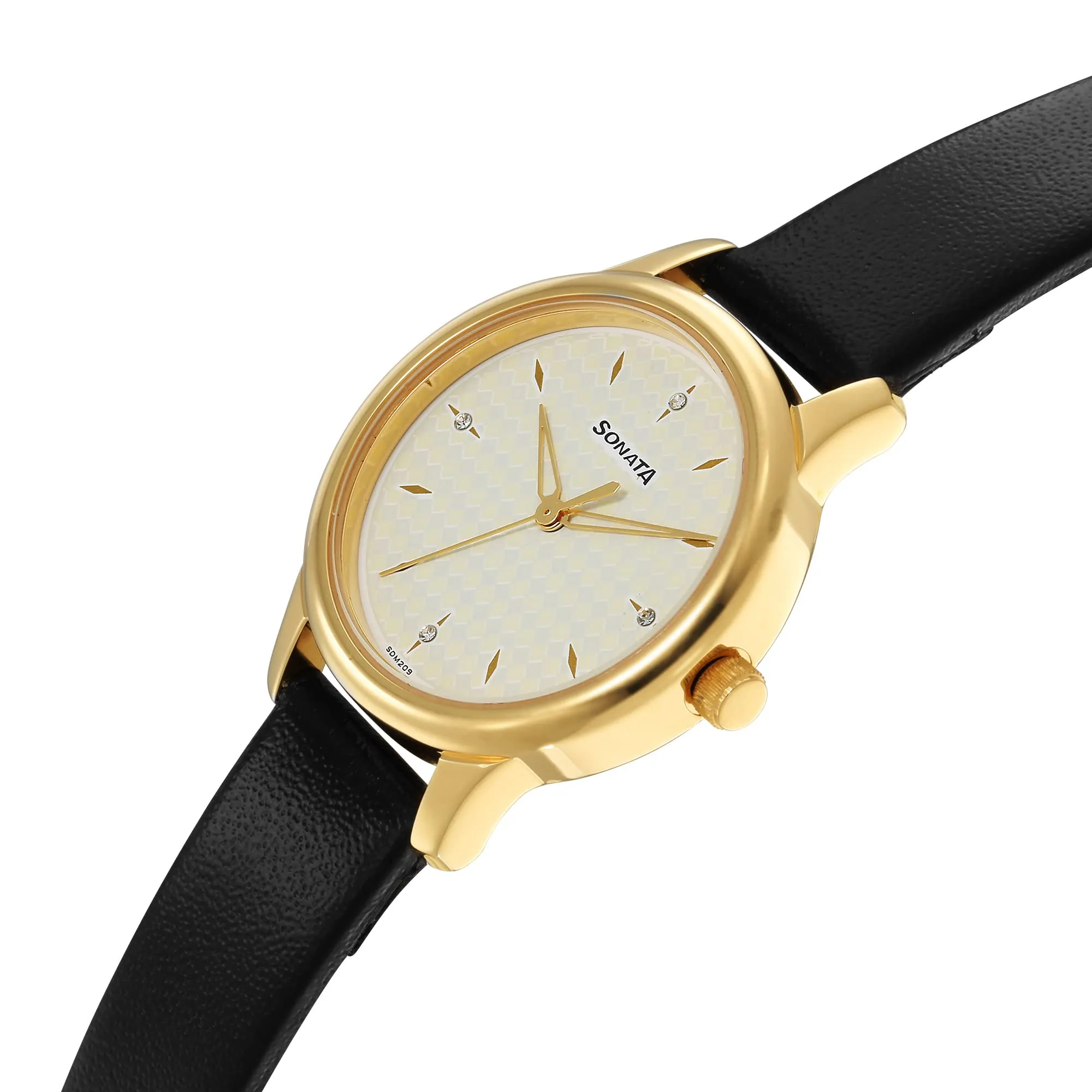 Sonata White Dial Analog Watch for Women-NR8178YL02