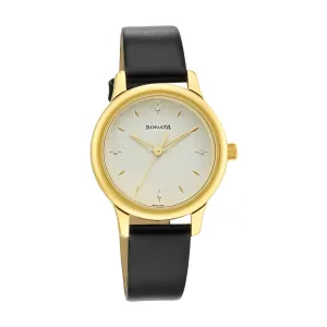 Sonata White Dial Analog Watch for Women-NR8178YL02