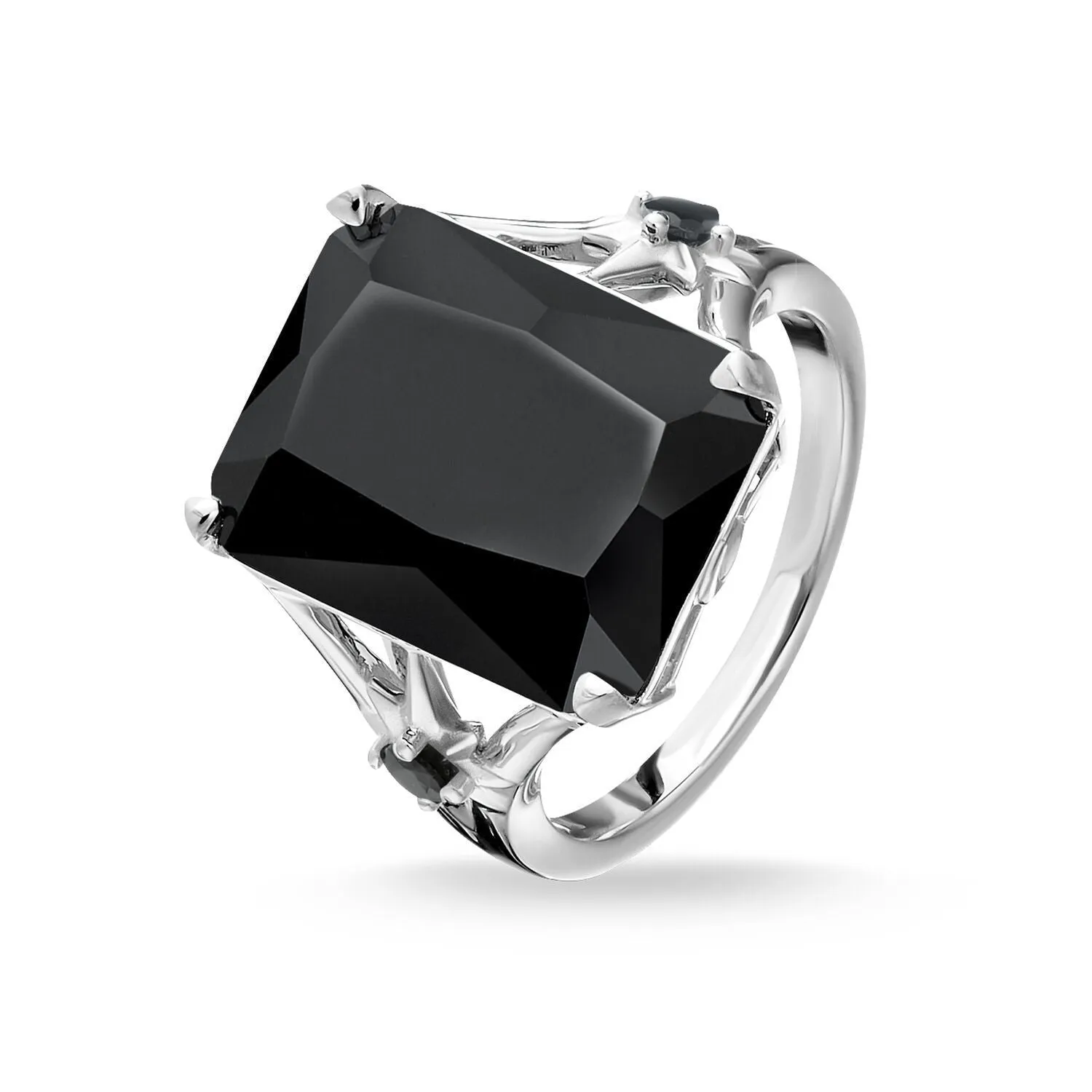 Thomas Sabo Large Black Stone Ring with Star - Size 50