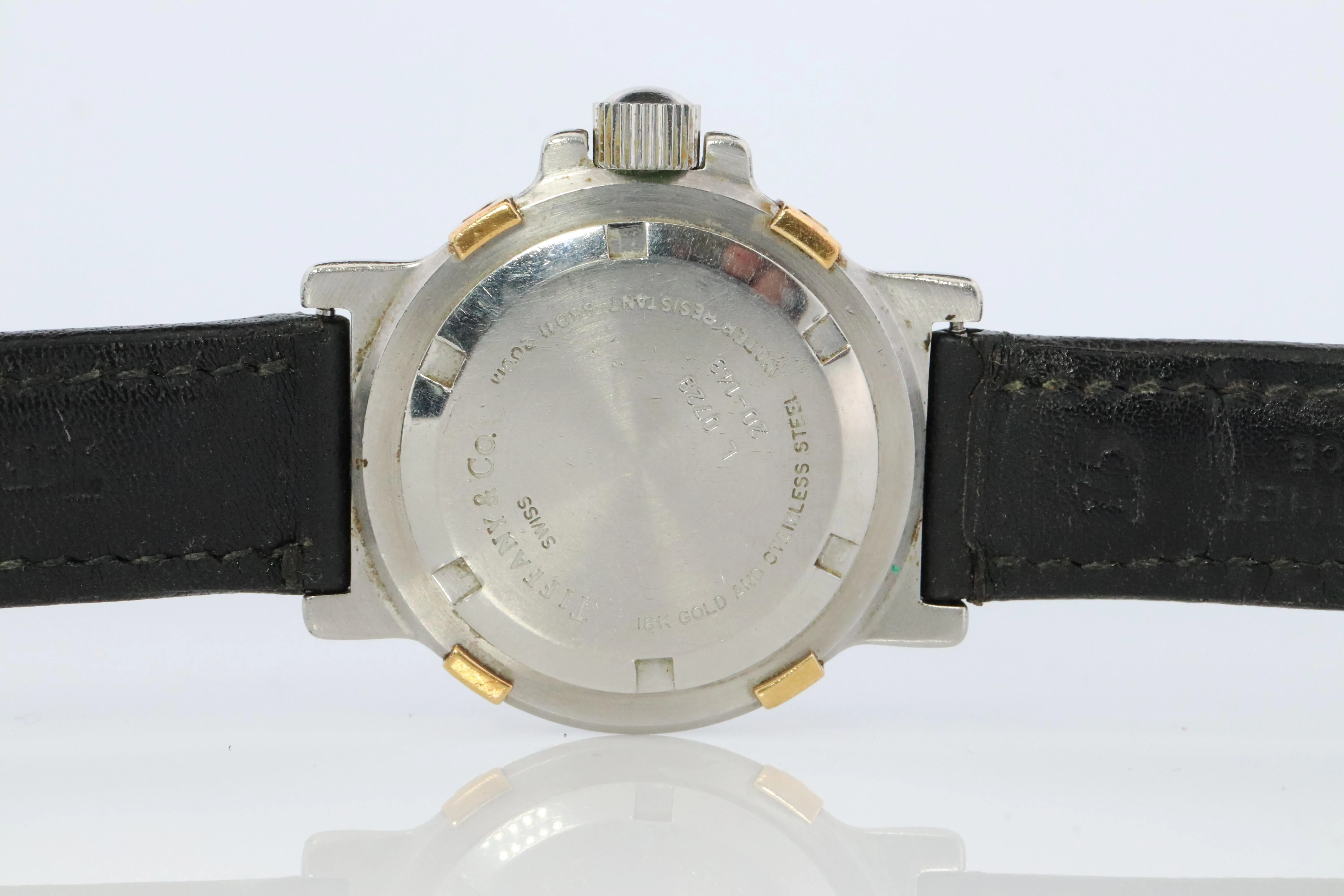Tiffany and Co Diver Watch. 18k Gold and SS Tiffany L0729 Ladies Watch
