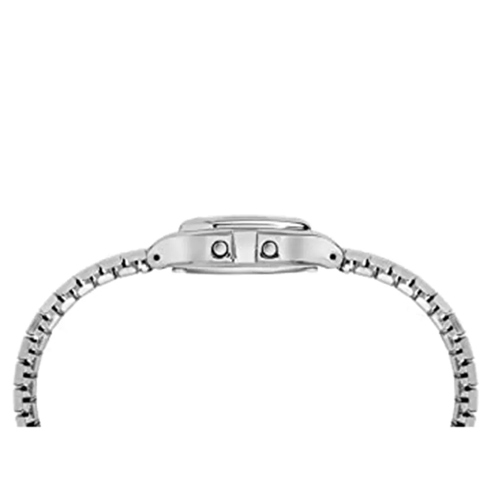 Timex Womens Classic Digital Mini Silver-Tone Black Stainless Steel Expansion Band Watch - TW2T48200