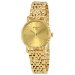Tissot Women's T-Classic Everytime Gold Dial Watch - T1092103302100