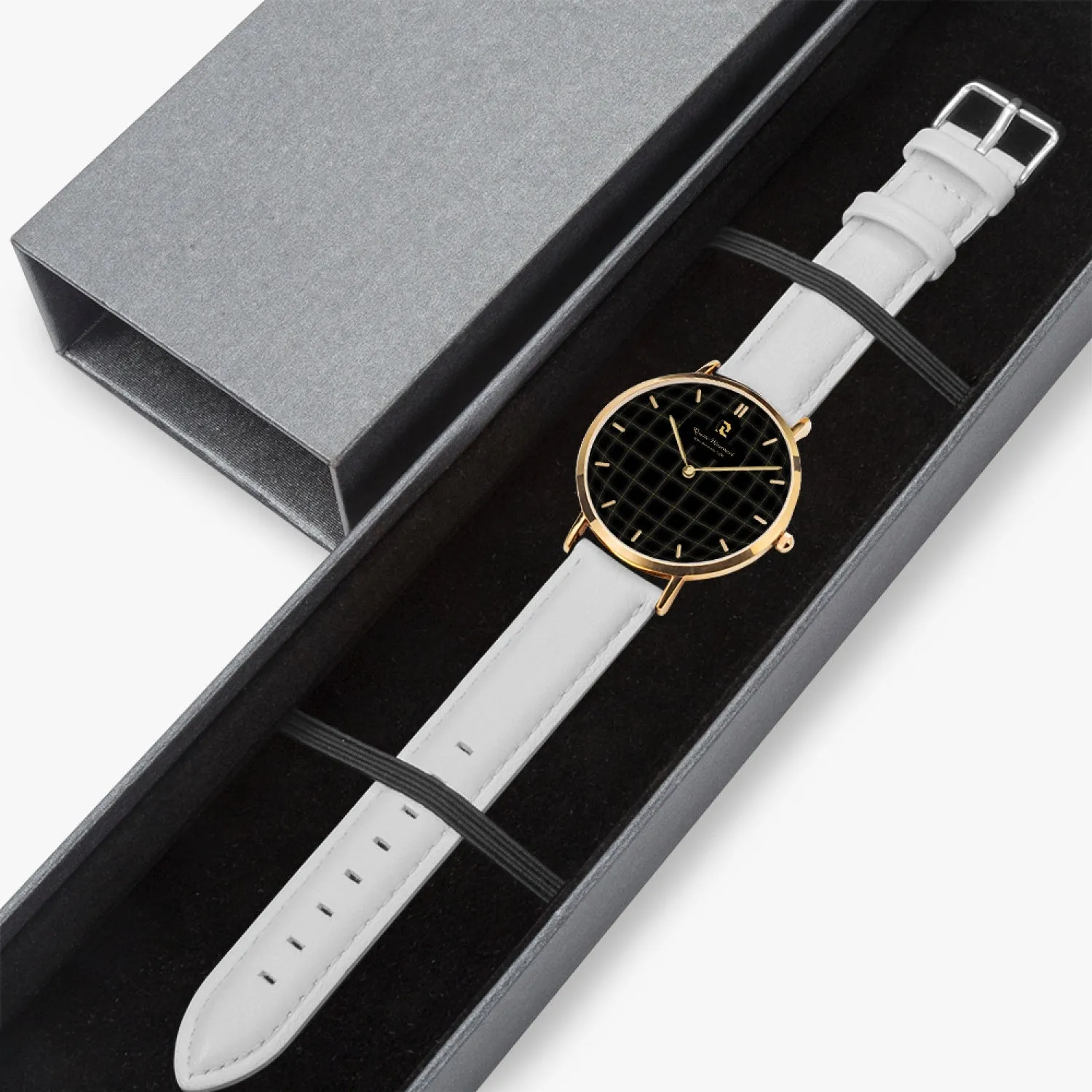 Ultra-Thin Leather Strap Quartz Watch (Rose Gold With Indicators)