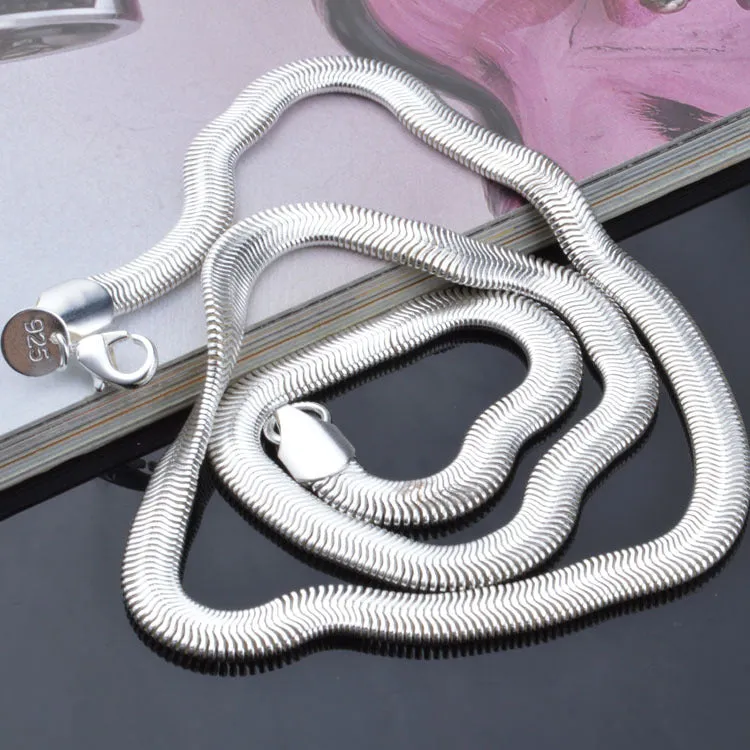 VALEN BELA Silver Plated Jewelry 16,18,20,22,24 inch Men Jewelry snake Chain Necklace Women Party Classic Torques XL1051