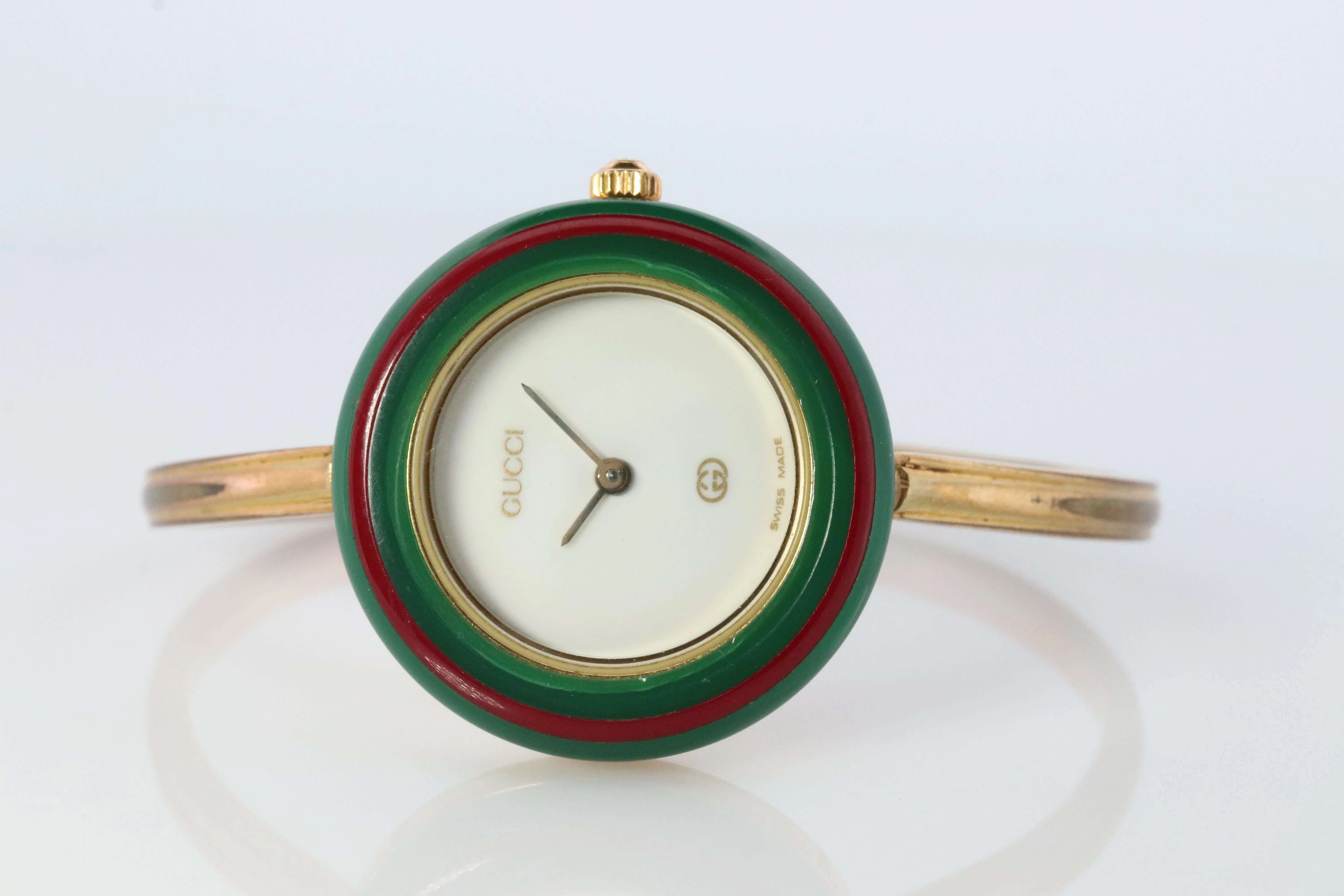 Vintage GUCCI Quartz 11/12  Watch Timepiece. Gucci bangle Ladies watch with BOX