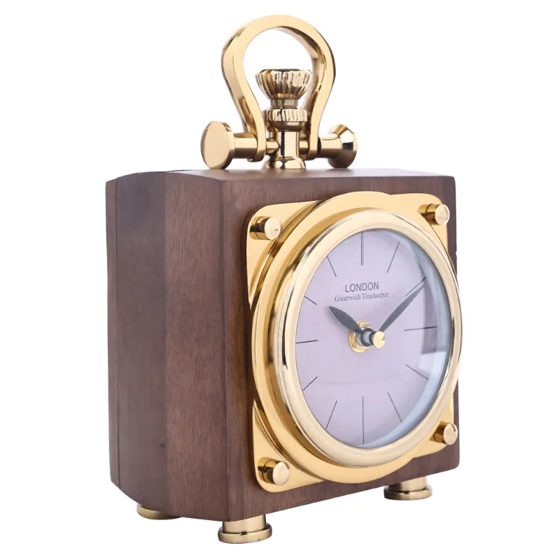 Vintage Pocketwood Table Clock | 6 x 4 x 9 inches