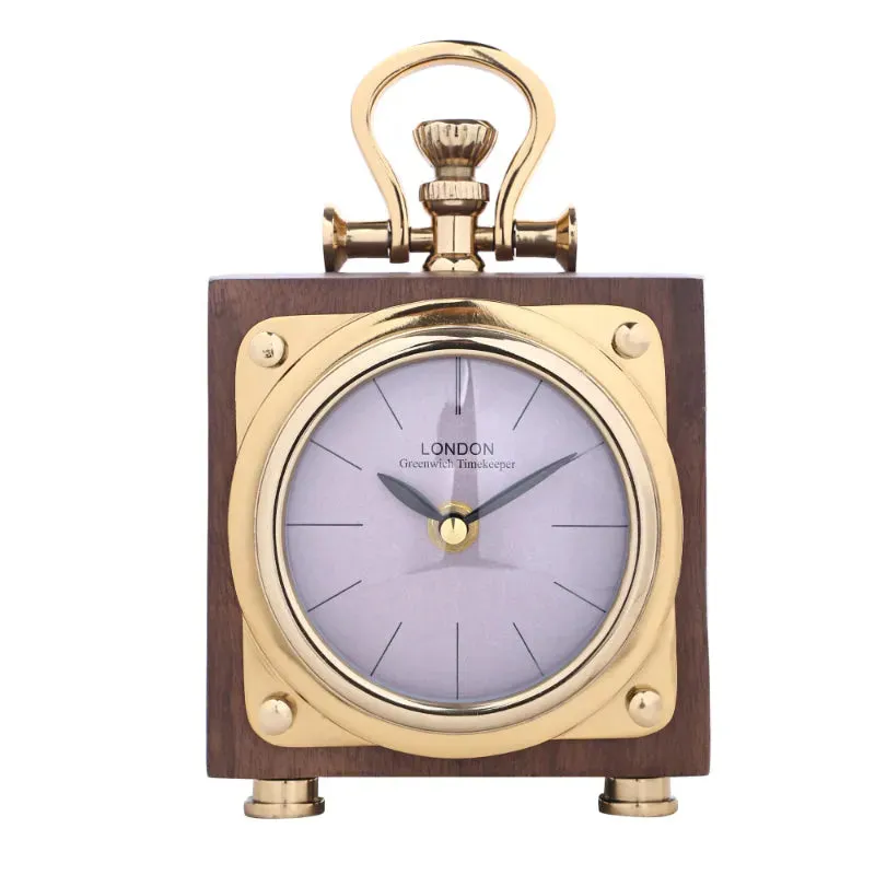 Vintage Pocketwood Table Clock | 6 x 4 x 9 inches