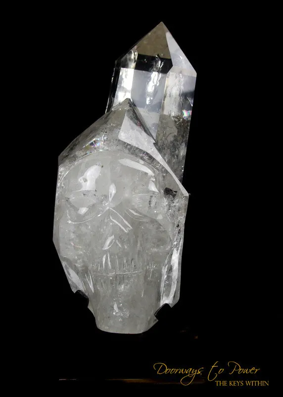 XL Clear Quartz Crystal GUARDIAN Skull Powerful Protector x Defender